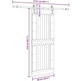 vidaXL Klizna vrata s priborom za montažu 90 x 210 cm masivna borovina | shoptok.hr