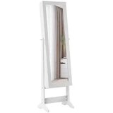  Samostojeći ormar saogledalom za nakit 144cm Beli Cene