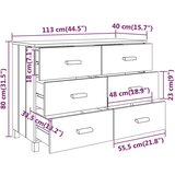  Komoda HAMAR boja meda 113 x 40 x 80 cm od masivne borovine | shoptok.hr