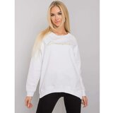 Fashion Hunters rue paris women's white cotton sweatshirt Cene