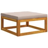  Set sofe 8 kom. Prirodna Čvrsto drvo akacije - Sivosmeđa 3x kutna + 2x srednja + fotelja + tabure + stol | shoptok.hr