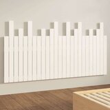 vidaXL Stensko posteljno vzglavje belo 159,5x3x80 cm trdna borovina | Shoptok.si