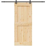 vidaXL Drsna vrata s kompletom vodil 95x210 cm trdna borovina | Shoptok.si
