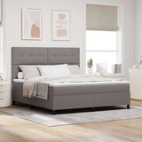 Box Spring Postelja s Vzmetnico Taupe Super King Tkanina, (22080819) Cene