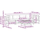  Set lounge namještaja za vrt 6 pcs Voštanosmeđa | shoptok.hr