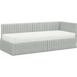  Kutni krevetni okvir s madracem 2 pcs Svjetlosiva Baršun | shoptok.hr