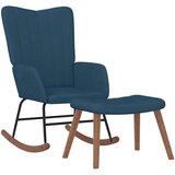  Stolica za ljuljanje s osloncem za noge plava baršunasta | shoptok.hr