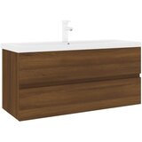  The Living Store Omarica z vgradnim umivalnikom rjav hrast inženirski les - Omarica Za Umivalnik Z Umivalnikom, (21495296) | Shoptok.si