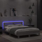  Okvir kreveta s uzglavljem LED siva boja hrasta 150x200 cm | shoptok.hr
