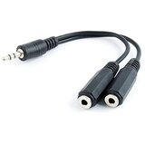 GEMBIRD EUROPE Audio kabl spliter, 3,5mm stereo to 2×3,5mm stereo, 10cm, GEMBIRD CCA-415-0.1M, black Cijene
