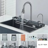 Oem Kuhinjski umivalnik, nerjaveče jeklo, inteligentni digitalni prikaz -Črna 75x45, (5000140157) | Shoptok.si