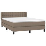  Krevet s oprugama i madracem smeđesivi 140 x 190 cm od tkanine | shoptok.hr