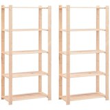 vidaXL Stalci za pohranu s 5 razina 2 kom 80x38x170 cm borovina 250 kg | shoptok.hr
