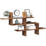 vidaXL Stenska polica starinski les 124,5x18x60,5 cm inženirski les | Shoptok.si