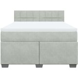 vidaXL Krevet s oprugama i madracem svjetlosivi 140x190 cm baršunasti | shoptok.hr