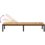  Ležaljka na suncu crna 200x55x35 cm masivno bagremovo drvo | shoptok.hr