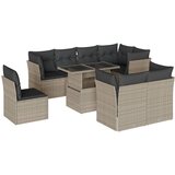 vidaXL 9-dijelni set vrtnih sofa od poliratana s jastucima svjetlosivi | shoptok.hr
