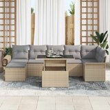  Sjedeća garnitura za vrt 8 kom. Bež Poli ratan 100 x 55 x 73 cm | Shoptok.si