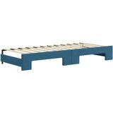 Dnevni krevet na razvlačenje plavi 80 x 200 cm baršunasti | shoptok.hr