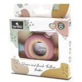 Lorelli silikonsko drvena glodalica za bebe rudder - natural deep pink ( 10210900002 )
