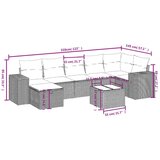 vidaXL 8-dijelni set vrtnih sofa s jastucima smeđi od poliratana | shoptok.hr