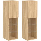 TV ormarići s LED svjetlima 2 kom boja hrasta 30,5x30x102 cm | Shoptok.si