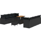 vidaXL Vrtna sedežna garnitura z blazino 12 pcs Črna poli ratan, (5000135568) | Shoptok.si