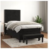 vidaXL Box spring postelja z vzmetnico črna 80x200 cm žamet Cene