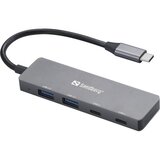 Sandberg USB-C hub razdelilnik, 4-v-1 2x USB-A, 2x USB-C | Shoptok.si