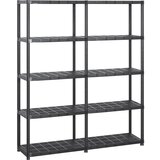 vidaXL Regal s policami 5-nadstropni črn 142x38x170 cm plastika Cene