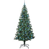 vidaXL Umjetna preddekorirana božićna jelka Zelena 240cm PVC in kovina | Shoptok.si
