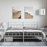  Metalni okvir kreveta uzglavlje i podnožje bijeli 183x213 cm | shoptok.hr