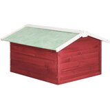 vidaXL garaža za robotsku kosilicu 72x87x50 cm crveno-bijela jelovina | shoptok.hr