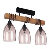 Brilagi Plafonski luster WOOD GLASS 3xE27/60W/230V borovina/crna/zadimljeno bež | Eponuda.com