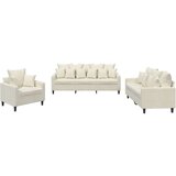  3-dijelni set sofa s jastucima krem baršunasti | shoptok.hr