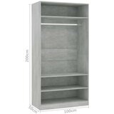  Ormar siva boja betona 100 x 50 x 200 cm od iverice | shoptok.hr