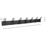 Spinder Design Črn jeklen stenski obešalnik 100 cm Miles – | Shoptok.si