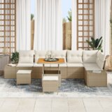 vidaXL Vrtna sedežna garnitura 9 pcs Bež, Kremasta 80 x 80 x 71 cm | Shoptok.si