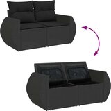 vidaXL 9-dijelni set vrtnih sofa s jastucima crni od poliratana | shoptok.hr