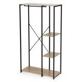 ModernHome GIC-HS901D-15 – Samostojeći stalak za odjeću s policama za obuću, 90 × 40 × 167 cm, svijetli hrast/crna | shoptok.hr