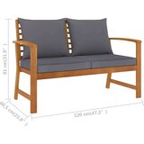  Klop 120 cm s temno sivimi blazinami trden akacijev les | Shoptok.si
