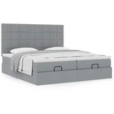 vidaXL Otomanski posteljni okvir z vzmetnicami siv 180x200 cm blago | Shoptok.si