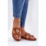 Boto Decorated Flat Women's Sandals Camel Adivrae | Shoptok.si