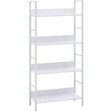 vidaXL Knjižna polica 4-nadstropna bela 60x27,6x124,5 cm iverna pl. | Shoptok.si