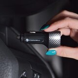 forcell CARBON auto punjač Tip C 3.0 PD20W + Tip C 3.0 PD20W CC50-2C crni (Ukupno 40W) | shoptok.hr