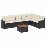  The Living Store Vrtna sedežna garnitura 8-delna z blazinami črn poli ratan - Vrtna Sedežna Garniture, (21452423) | Shoptok.si