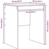 vidaXL Pisalna miza Umetni hrast Inženirski les 60 x 50 x 76 cm | Shoptok.si