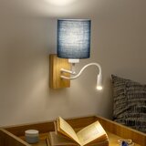  Brilagi - LED zidna lampa NUBILA WOOD 1xE27/25W/230V+ LED/3W hrast/tamno plava | Eponuda.com