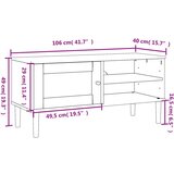 TV omarica - TV enota - Televizijska omarica SENJA videz ratana rjava 106x40x49 cm trdna borovina, (21701284) | Shoptok.si