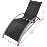  Ležaljka za sunčanje sa stolom aluminijum crna | shoptok.hr